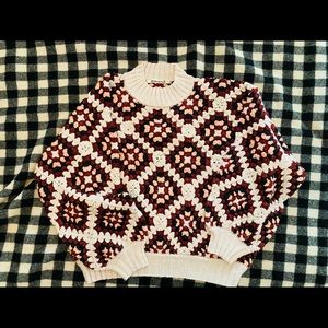 Misha & Puff patchwork crochet sweater in dune WUC